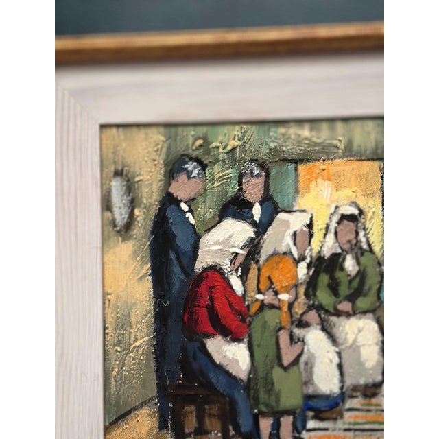 H. Strand, Gathering, 1950s, Oil on Canvas, Framed For Sale - Image 6 of 18