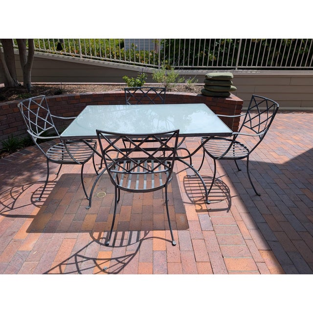 Metal Mid-Century Wrought-Iron Patio Set For Sale - Image 7 of 11