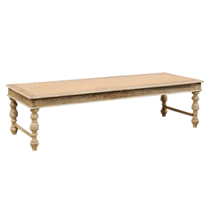 Belgian Mid-20th Century Pale Wood Coffee or Centre Table With Turned Legs