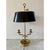 Mid 20th Century French Provincial Brass Double Dolphin Bouillotte Lamp With Black Tole Shade For Sale - Image 9 of 12