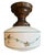 1920s Circa 1920’s Painted Roses on Vines Milk Glass Flushmount For Sale - Image 5 of 7