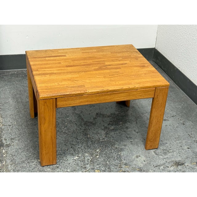 Modernist Butcher-Block Oak Side Table, Vintage For Sale In San Francisco - Image 6 of 12