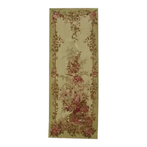 Vintage Floral Tapestry in Red & Tan