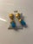 American Gold Leaf /Turq Drop Earings Set With Matching Seed Pearl Necklace, 3 Pieces For Sale - Image 3 of 4