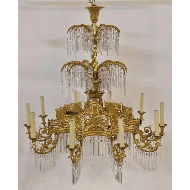 Gold Early 19th Century Neoclassical Chandelier by Karl Friedrich Schinkel For Sale - Image 8 of 10