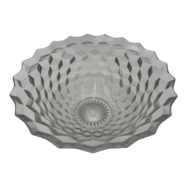 Vintage Fostoria American Clear 2056 14" Punch Bowl For Sale