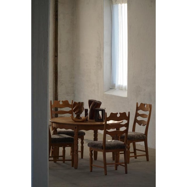 Mid-Century Danish Chairs in Oak & Lambswool by Henning Kjærnulf for E.G. Møbler, 1960s, Set of 8 For Sale - Image 10 of 18