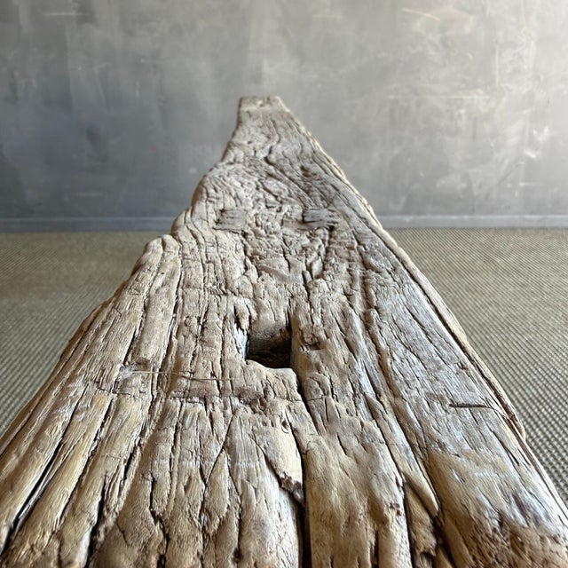 Late 20th Century Elm Wood Skinny Bench #D37 For Sale - Image 9 of 9