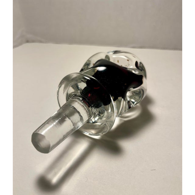 Vintage Murano ICET Art Glass Decanter Cranberry & Clear Sommerso 9.5” Hand Blown Italy Add an elegant touch of mid-...