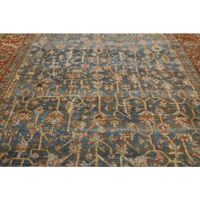 1910s Allover Antique Persian Heriz Wool Rug For Sale - Image 9 of 9