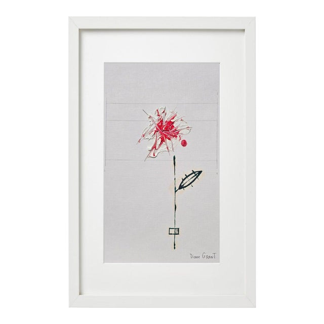 Contemporary 9.5" by 14.2" Unframed Organic Modern Original Botanical Floral Painting For Sale - Image 3 of 3