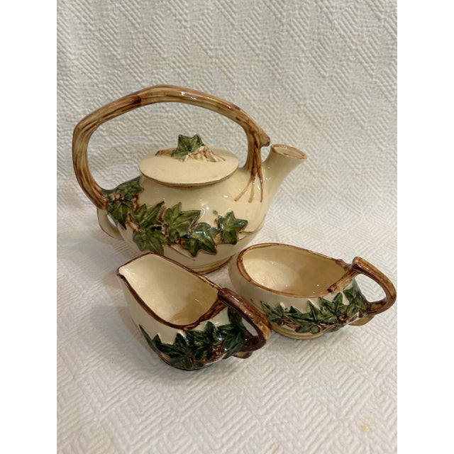 1940’s McCoy Ivy Pattern Tea Set - Set of 3 Pieces For Sale - Image 12 of 12
