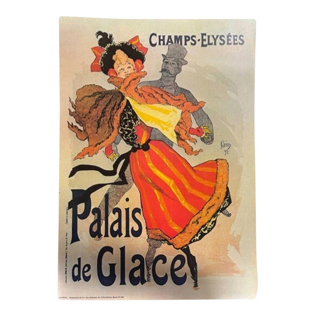1980 French Champs -Elysee's Palais De Glace Cardstock Ad Poster For Sale