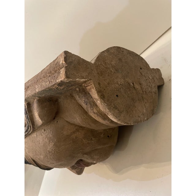 Vintage Large Wood Guanyin Sculpture For Sale - Image 9 of 11