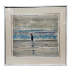 Circa 1985 Larry Welden BeachWalk Watercolor, Framed