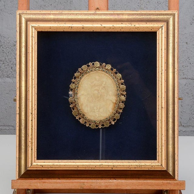 Glass Framed Devotional Artefact Relief Work with Decorations, Late 19th Century For Sale - Image 7 of 7