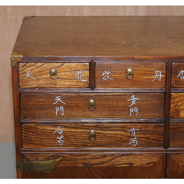Wood Chinese Burr & Burl Elm Apothecary Chest of Drawers with Cupboard Base For Sale - Image 7 of 18
