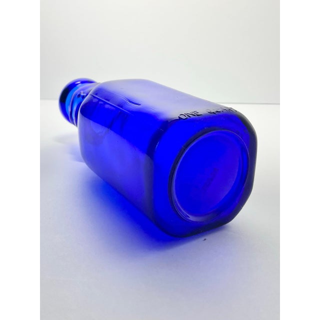 1930s Vintage Brookfield “Baby Top, Face” Cobalt Blue Glass Bottle For Sale - Image 11 of 11