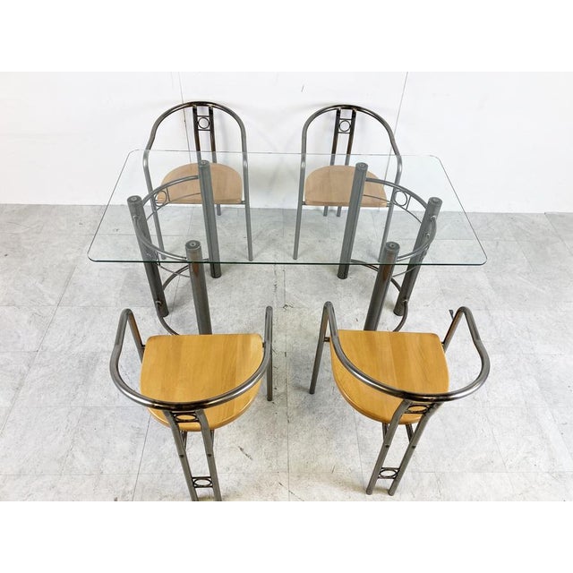 1980s Postmodern Dining Room Set, 1980s, Set of 5 For Sale - Image 5 of 16