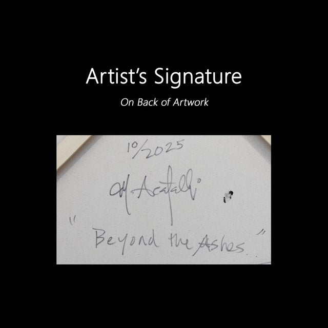 Beyond the Ashes - Abstract Moody Neutral Tone Figurative Oil Painting on Canvas Original Artwork by Mark Acetelli For Sale - Image 9 of 9