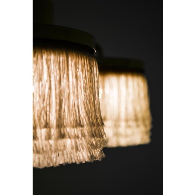 Vintage Ceiling Lamps in Brass and Silk by Hans-Agne Jakobsson, 1960s, Set of 2 For Sale - Image 4 of 7