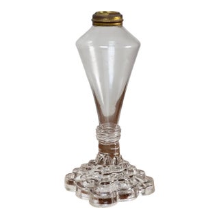 Attributed Boston & Sandwich Pressed Glass Boudoir Fluid Lamp, Circa 1850 For Sale