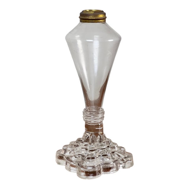 Attributed Boston & Sandwich Pressed Glass Boudoir Fluid Lamp, Circa 1850 For Sale