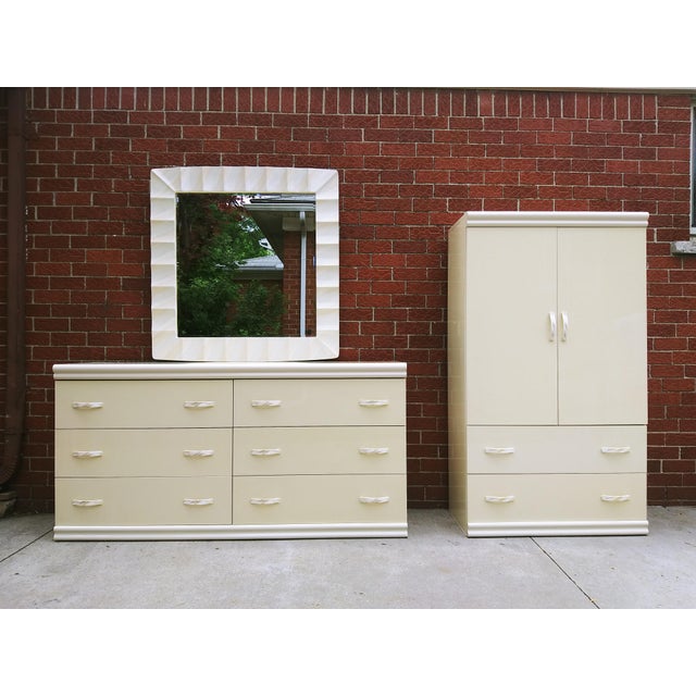 Vintage 1980s 1990s Italian Formica Dresser Mirror Armoire A