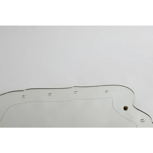 1940s Italian Sinuous Etched Shield Shaped Mirror, 1940s For Sale - Image 5 of 7