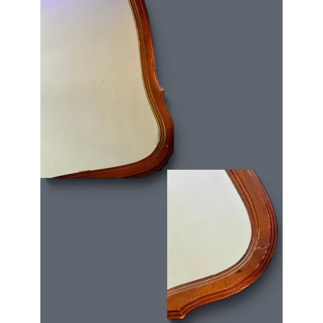Vintage French Provincial Wall Mirror Large Wood Framed-Hollywood Regency-Vanity For Sale - Image 10 of 11