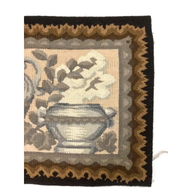 Tan Antique Aubusson Tapestry Pillow Fragments - A Pair For Sale - Image 8 of 12