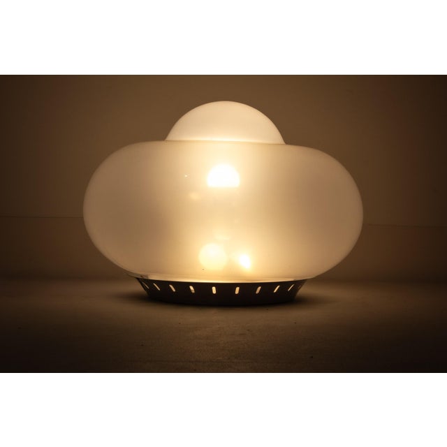 1970s Opaline Murano Glass Mushroom Table Lamp, Italy, 1970s For Sale - Image 5 of 8