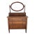 Antique Oak Barley Twist Vanity / 3-Drawer Dresser on Casters With Beveled Swivel Mirror For Sale