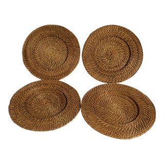 Late 20th Century Rattan Charges- Set of 4 For Sale