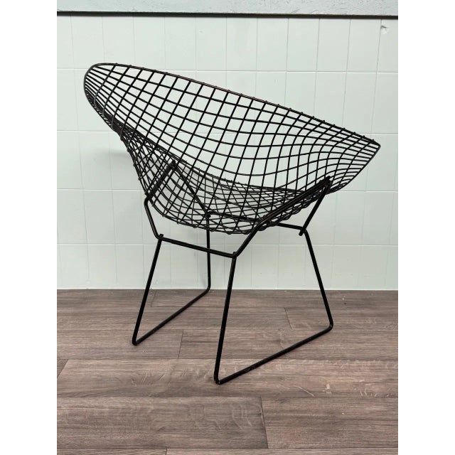 Black Metal Armchair in the style of Harry Bertoia for Knoll Inc. / Knoll International, 1970s For Sale - Image 10 of 18