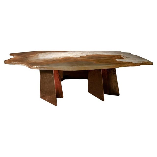 Aurisino One of a Kind Coffee Table in Bronze with Marble and Resin by Alex Turco For Sale - Image 11 of 11