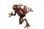 A red brass door knocker shaped like a tree frog. Cast in a climbing pose with outstretched toes, a shapely back and head...