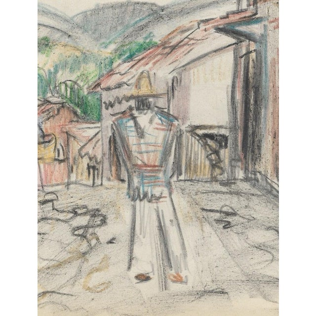 Grace Spongberg (American, 1906-1992) "Taxco" oil pastel on paper, titled and estate stamp on reverse. Grace Spongberg...