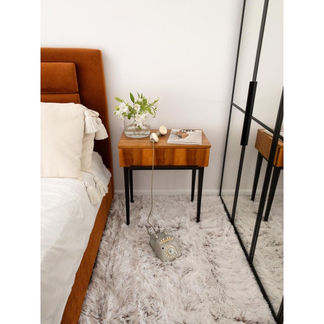 Wood Mid-Century Walnut Bedside Table attributed to Mojmír Požár for Up Závody, 1960s For Sale - Image 7 of 10