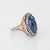Art Deco Vintage Art Deco Ring Natural Ceylon Sapphire Enamel Cocktail 14k Gold Filigree, Size 5.25 For Sale - Image 3 of 7