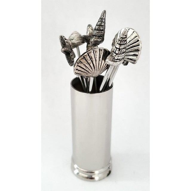 Nautical Seashell Shell Cocktail Picks For Sale - Image 3 of 8