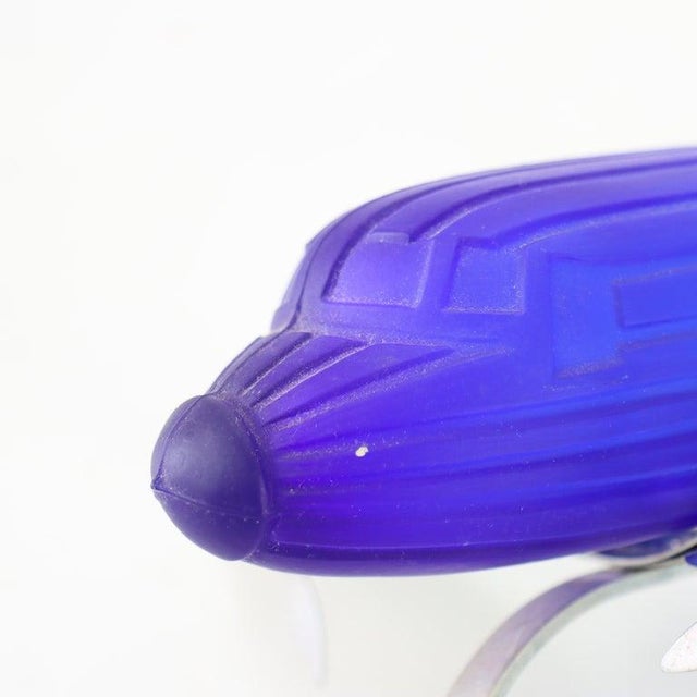 Vintage Chrome & Cobalt Blue Art Deco DC-3 Airplane Lamp C1977 Measures - 7 1/2" x 12 3/4" x 12 1/4" A vintage Art Deco...