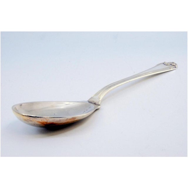Silver Rice and Serving Spoon with Pear-Shaped Ladle and Grooves For Sale - Image 5 of 11