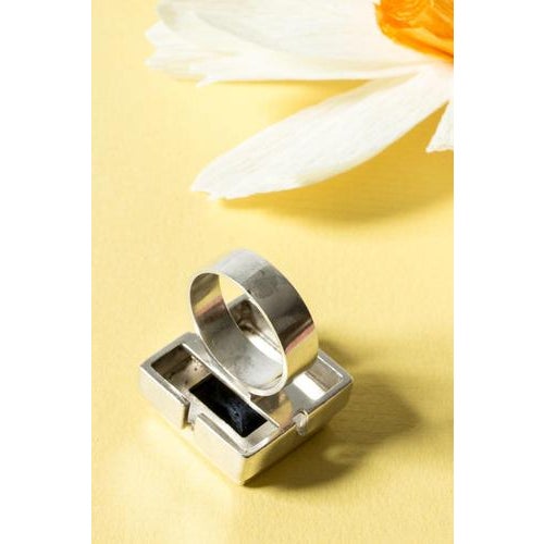 1960s Silver and Onyx Ring by Helge Narsakka, 1963 For Sale - Image 5 of 7