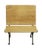 Antique wood and cast iron school row desk with grille style detailing on the legs. There is an indentation on the desk...
