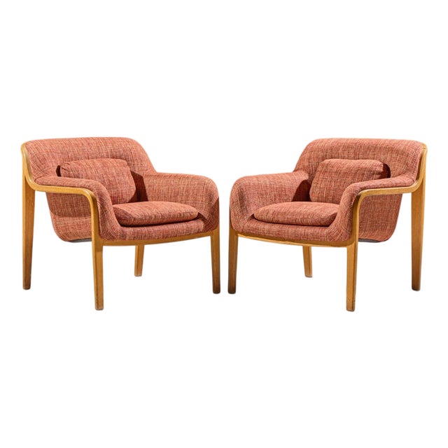 Bill Stephens for Knoll Model 1315 Mid Century Bentwood Lounge Chairs - Pair For Sale