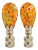 Millefiori Glass Lamp Finials - a Pair For Sale