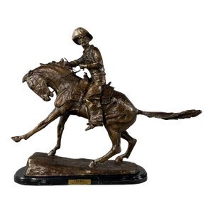 "The Cowboy" Signed Bronze Sculpture After Frederic Remington - 22" H