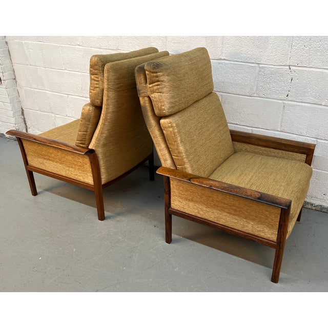Mid-Century Modern High-Back Armchairs W/ Curved Armrests For Sale - Image 10 of 13