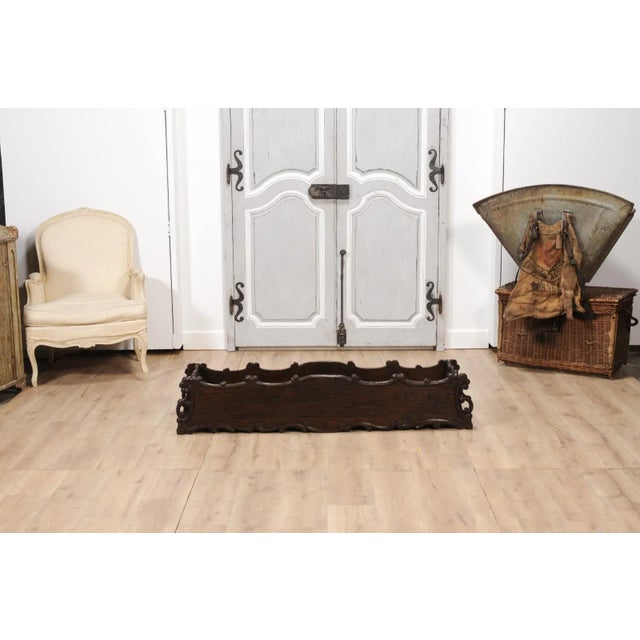 1890s French Oak Planter with Carved Gardening Themed Frieze For Sale - Image 11 of 12